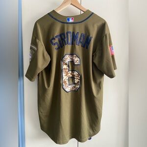 Blue Jays Marcus Stroman Majestic Olive Green Salute to Service Jersey